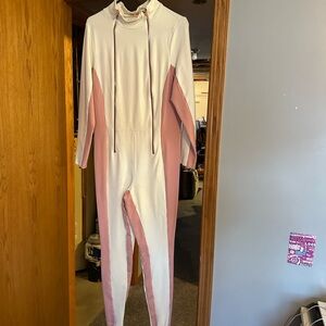 Stylish Pink and White Jumpsuit